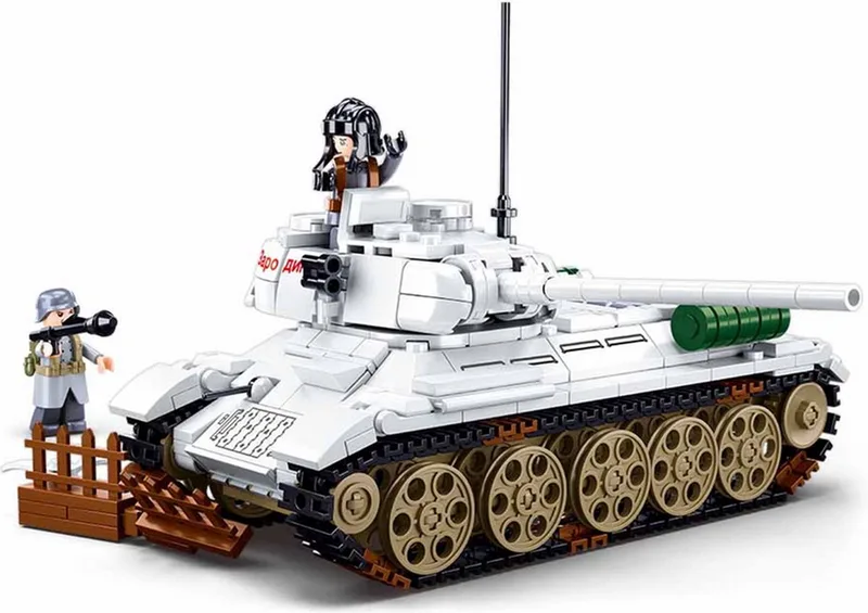 Army Middelgrote Tank Wit bouwspeelgoed kinderen vanaf 6 jaar - Constructiespeelgoed modelbouw - bouwdoos met 518 bouwstenen - M38-B0978 von Sluban in Army Tank Wit – Produktfoto