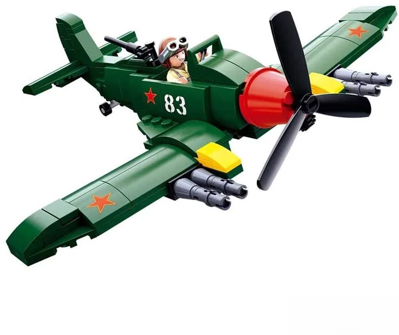 Army WWII Geallieerd Jachtvliegtuig Spitfire bouwspeelgoed kinderen vanaf 8 jaar - Constructiespeelgoed modelbouw - bouwdoos met 170 bouwstenen - M38-B0683 von Sluban in Army WWII Vliegtuig Spitfire – Produktfoto