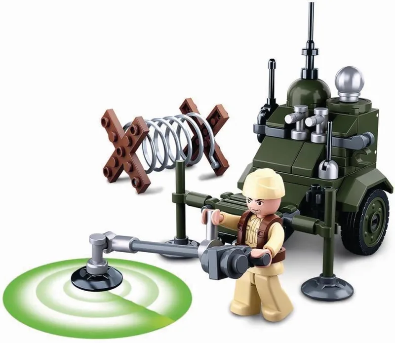 Army WWII geallieerde mijnenveger – bouwset met 88 bouwstenen – M38‑B0678D – bouwspeelgoed vanaf 8 jaar by Sluban in Army WWII Mijnenveger – product photo