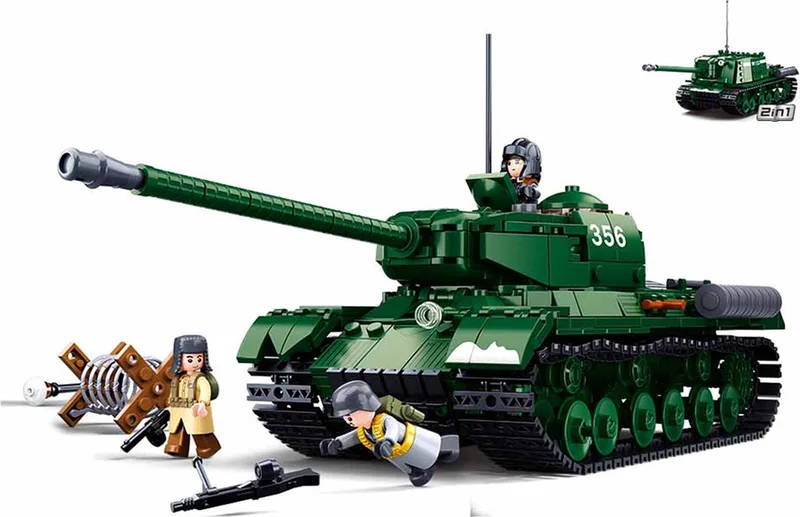 Army WWII Slag om Boedapest Zware Tank 2in1 - 845 onderdelen -Bouwdoos M38-B0979 vanaf 6 jaar by Sluban in Army WWII Tank Heavy – product photo
