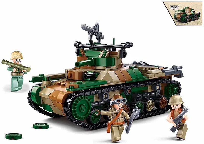Army WWII Type 97 Medium Tank – Leger speelgoed – bouwset met 610 bouwstenen – M38‑B1107 – vanaf 8 jaar van Sluban in Army WWII Tank Type 97 – productfoto