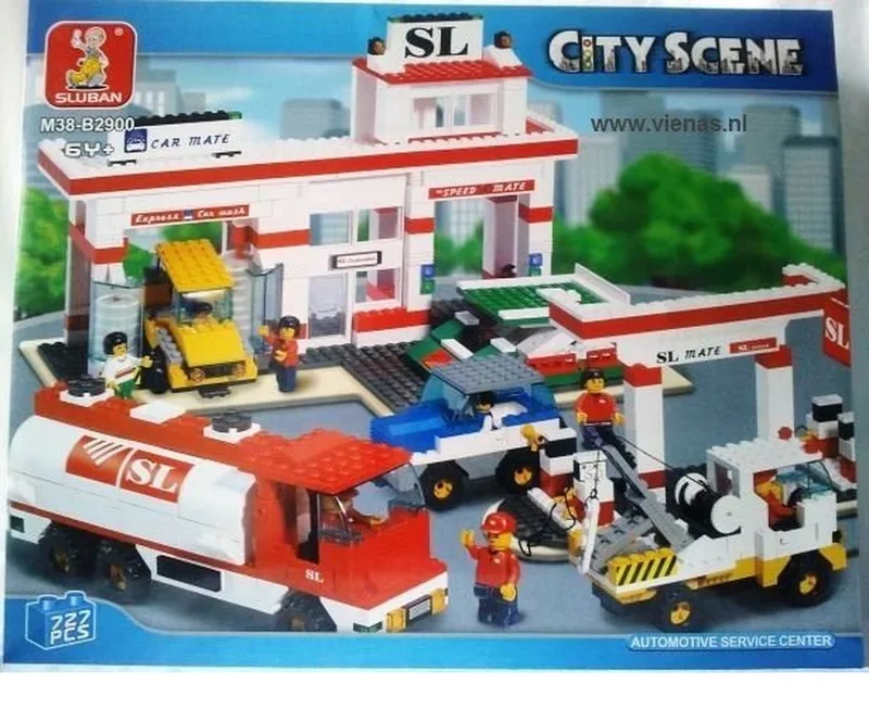 Auto service centrum b2900 van Sluban in Blauw – productfoto