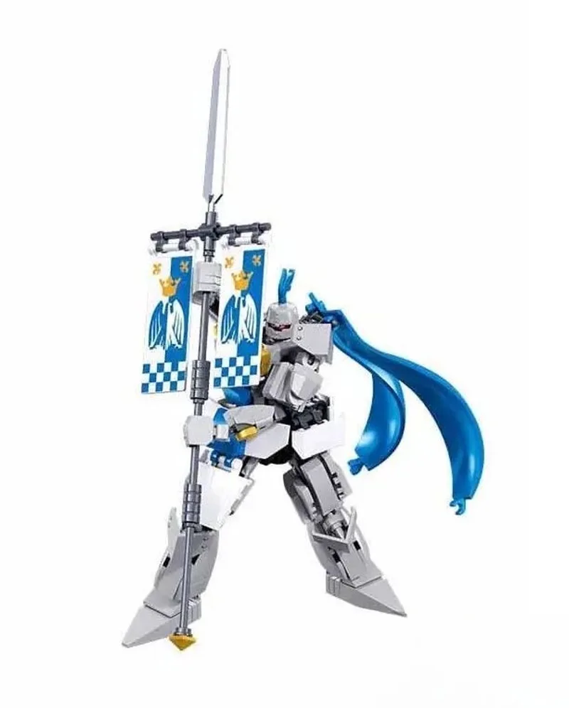 bouwspeelgoed actiefiguur – Constructiespeelgoed – bouwset met 193 bouwstenen – M38-B1310 – vanaf 6 jaar van Sluban in Exosuit Ridder blauw – productfoto