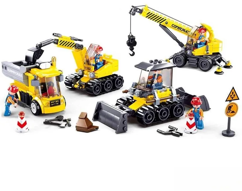 bouwspeelgoed kinderen vanaf 6 jaar - Constructiespeelgoed modelbouw - bouwdoos met 465 bouwstenen - M38-B0810 by Sluban in Town Bouwplaats – product photo