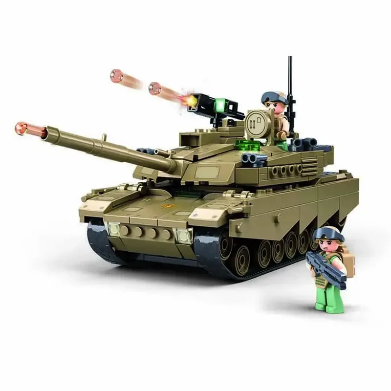 bouwspeelgoed kinderen vanaf 8 jaar - Constructiespeelgoed modelbouw - bouwdoos met 314 bouwstenen - M38-B1256 by Sluban in Army Tank OEF-M1XS – product photo