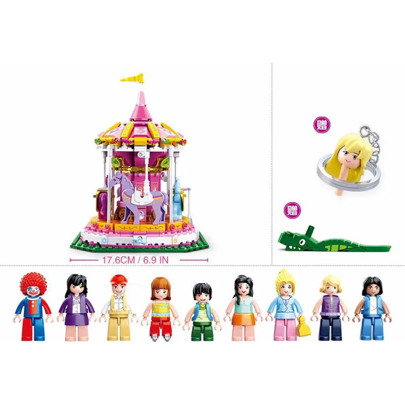 Carrousel (Girl's Dream) bouwstenen set fra Sluban – produktbillede 4 af 4