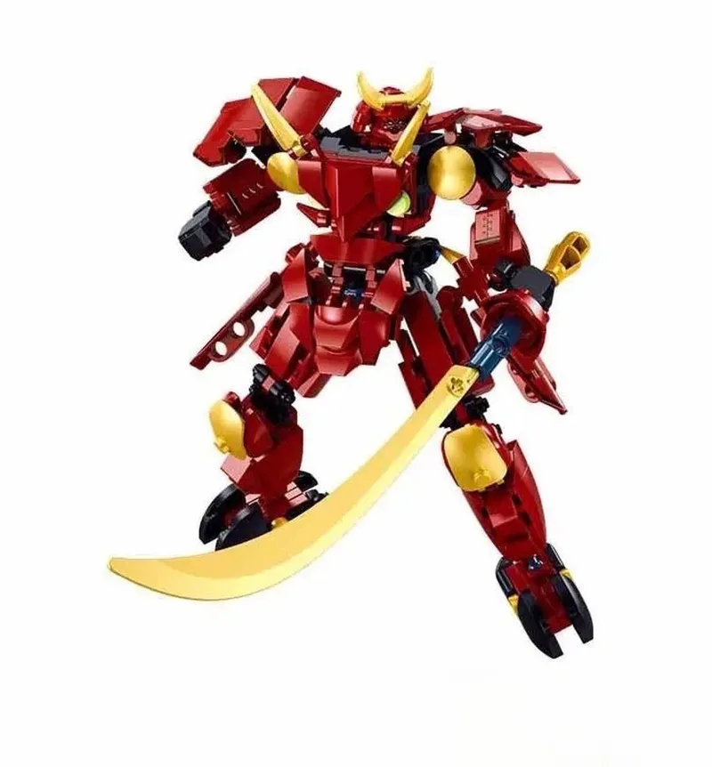 Exosuit Red Samurai bouwspeelgoed actiefiguur – Constructiespeelgoed – bouwset met 236 bouwstenen – M38-B1311 – vanaf 6 jaar van Sluban in Exosuit Samurai rood – productfoto