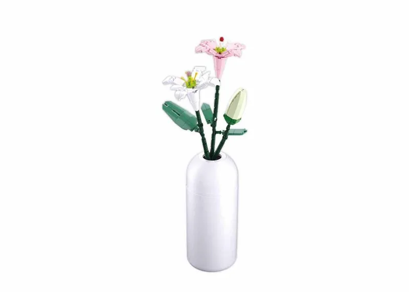 Flowers Lelies in Vaas bouwspeelgoed vanaf 12 jaar – Constructiespeelgoed modelbouw bloemen decoratie – bouwdoos met 247 bouwstenen – M38-B1101-07 von Sluban in Leslies – Produktfoto