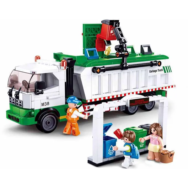 Garbage Truck bouwstenen set (M38-B0780) von Sluban – Produktfoto