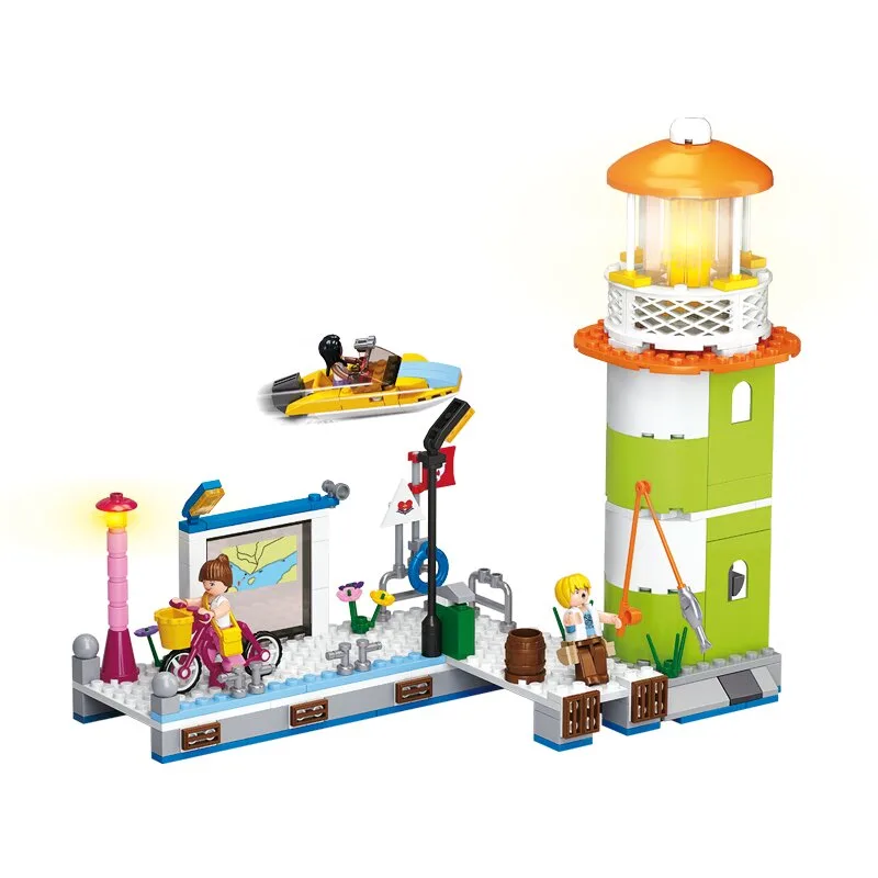 Lighthouse and Pier (Girl's Dream) bouwstenen set fra Sluban – produktbillede