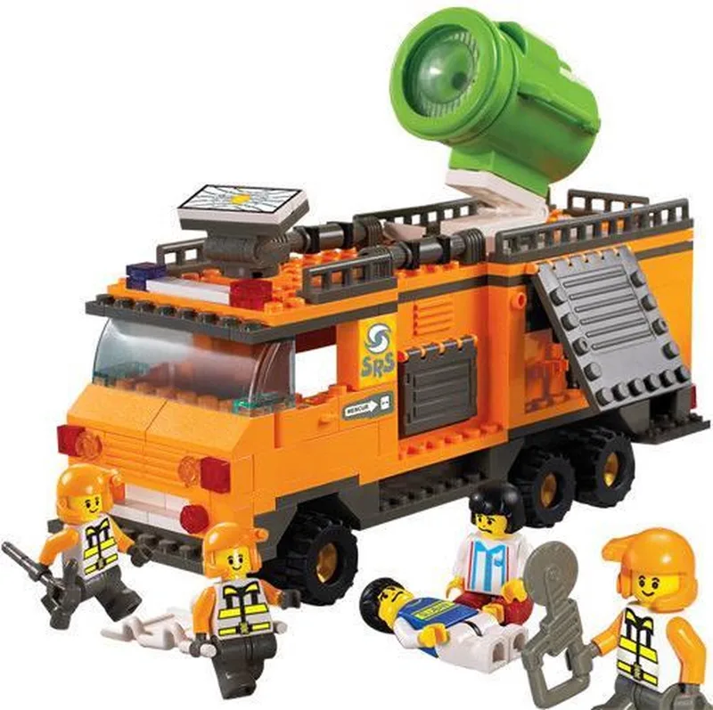 M38-B0105 SRS Rescue Team Lighting Command Vehicle bouwset von Sluban in Multi-color – Produktfoto