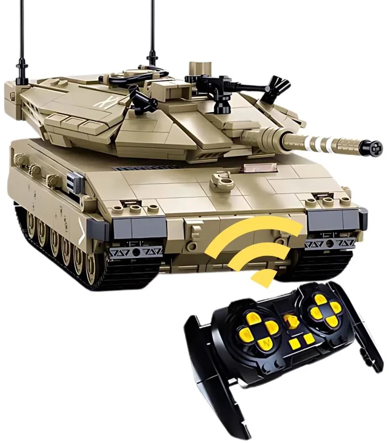 M38-B1022 MK4 RC Tank bouwset | WW2 Army auto constructie modelbouw | Educatief militair & leger speelgoed bouwpakketten voor kinderen & volwassenen | Incl. Radiografisch bestuurbare remote | 891 bouwstenen de Sluban en WWII – Tank MK4 RC control, 891 bouwstenen – photo du produit