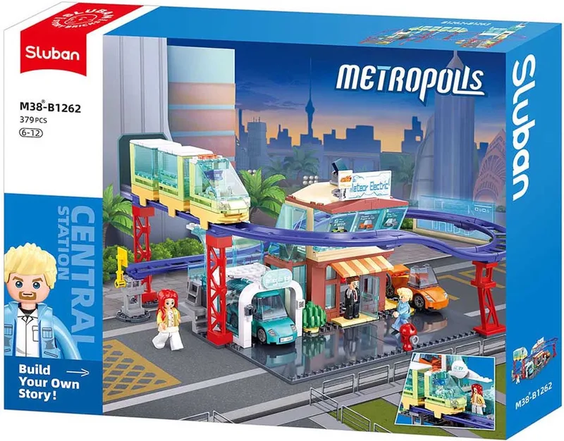 Metropolis nieuwe elektrische bus winkel 4s, Sluban 1262, Bouwblokken, Sluban by Sluban in Multi – product photo
