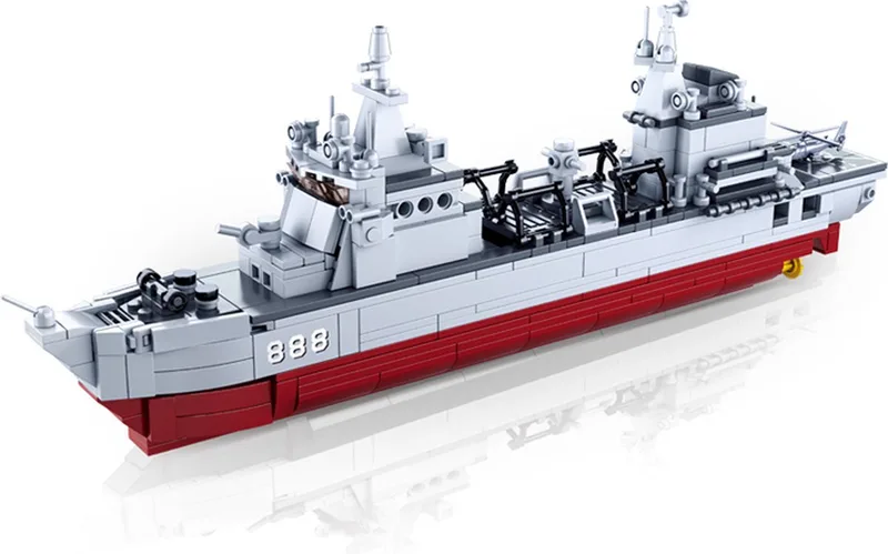 ModelBricks bouwspeelgoed boot – Constructiespeelgoed modelbouw – bouwdoos met 457 bouwstenen – M38-B0701 vanaf 8 jaar by Sluban in Bevoorradingsschip – product photo