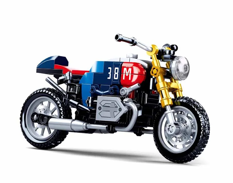 ModelBricks Café Racer Motor bouwspeelgoed – Constructiespeelgoed – bouwset met 197 bouwstenen – M38-B0958 – vanaf 8 jaar by Sluban in Motor Café racer – product photo