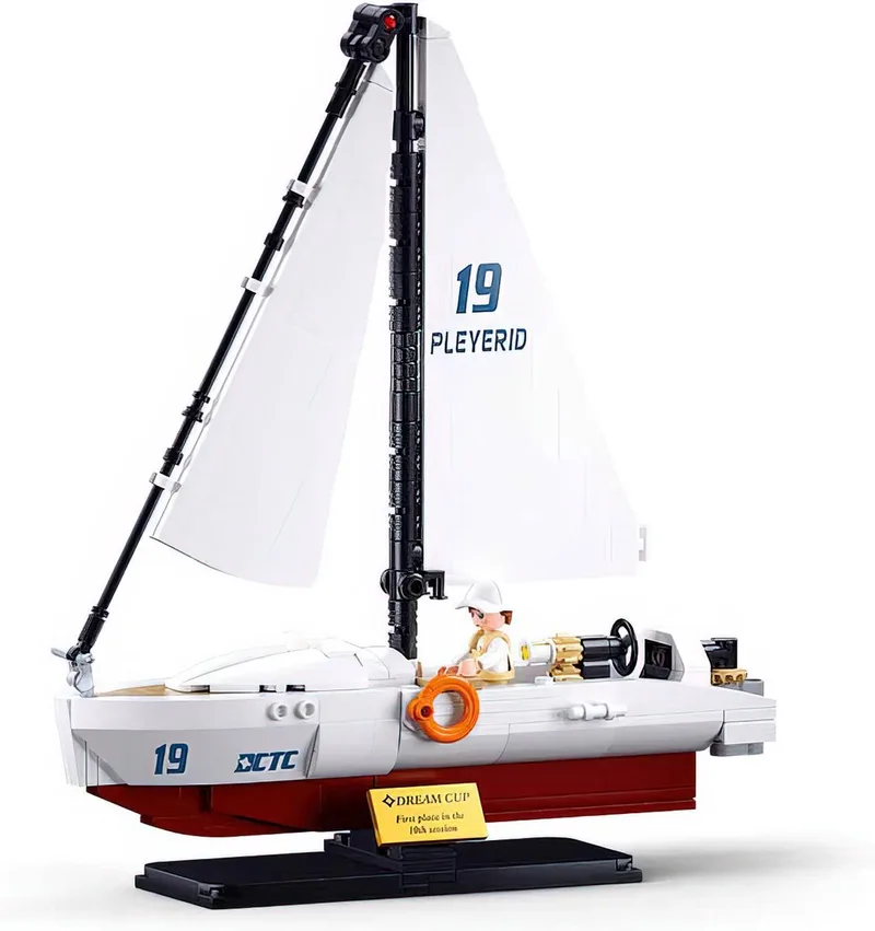 ModelBricks Fast Boat Rodeo zeilboot bouwspeelgoed kinderen vanaf 8 jaar - Constructiespeelgoed modelbouw - bouwdoos met 260 bouwstenen - M38-B1190 van Sluban in Rodeo Speed Boot – productfoto