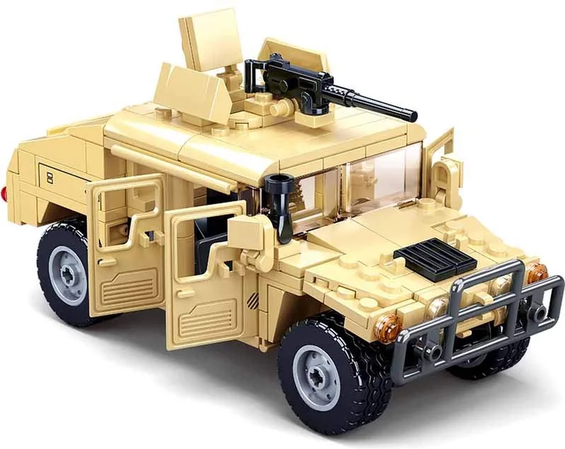 ModelBricks Gevechts bouwspeelgoed kinderen vanaf 6 jaar - Constructiespeelgoed modelbouw - bouwdoos met 265 bouwstenen - M38-B0837 van Sluban in Terreinwagen – productfoto