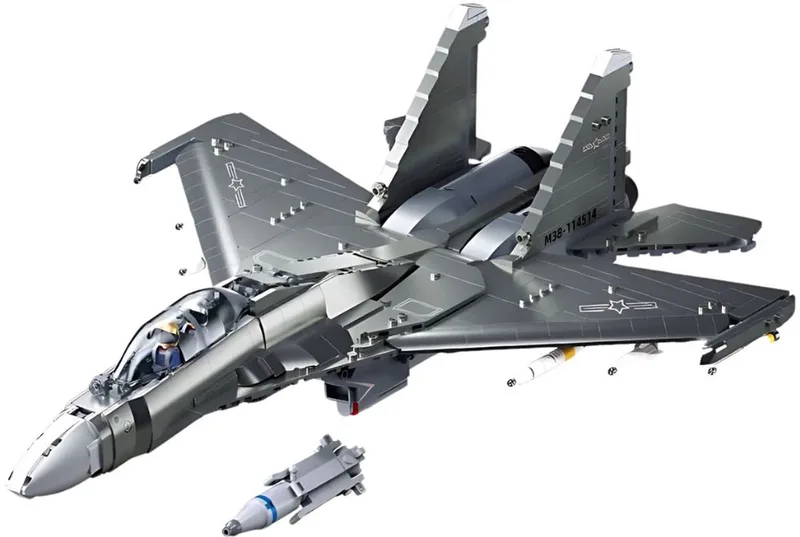 ModelBricks J16S Fighter vliegtuig - Constructiespeelgoed modelbouw - bouwdoos met 1041 bouwstenen - M38-B1273 vanaf 12 jaar van Sluban in Vliegtuig J-16S Fighter – productfoto