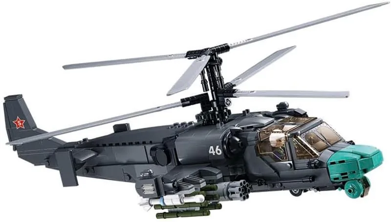 ModelBricks KA‑52S gevechtshelikopter bouwspeelgoed – Constructiespeelgoed modelbouw – bouwdoos met 913 bouwstenen – M38‑B1138 - vanaf 12 jaar van Sluban in Helikopter KA-52S – productfoto