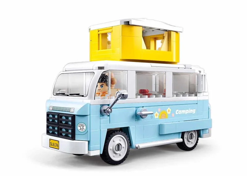 ModelBricks Kampeerbus bouwspeelgoed – Constructiespeelgoed modelbouw – bouwdoos met 265 bouwstenen – M38-B1192 – vanaf 8 jaar van Sluban in Camper – productfoto