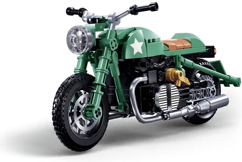 ModelBricks Motorfiets R75 bouwspeelgoed – Constructiespeelgoed motor modelbouw – bouwdoos met 215 bouwstenen – M38-B1133 – vanaf 10 jaar by Sluban in Motor R75 – product photo