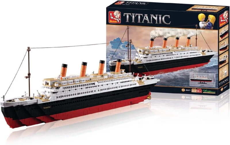 ModelBricks RMS Titanic bouwsset schip – constructiespeelgoed modelbouw boot – bouwdoos met 1012 bouwstenen – M38-B0577 vanaf 8 jaar van Sluban in RMS Titanic 1/450 1012 st. – productfoto