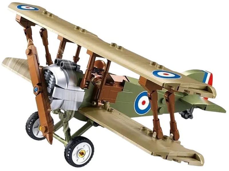 ModelBricks Sopwith Camel vliegtuig bouwspeelgoed kinderen vanaf 8 jaar - Constructiespeelgoed modelbouw - bouwdoos met 293 bouwstenen - M38-B1293 van Sluban in WWI Vliegtuig Sopwith Camel – productfoto