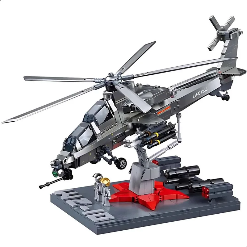 ModelBricks WZ10S Gunship Helikopter bouwspeelgoed - Constructiespeelgoed modelbouw - bouwdoos met 914 bouwstenen - M38-B1233 - vanaf 8 jaar de Sluban en Helikopter Gunship WZ-10S – photo du produit