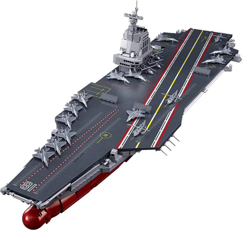 ModelBricks XL bouwspeelgoed - Constructiespeelgoed modelbouw - bouwdoos met 1312 bouwstenen - M38-B1188 vanaf 12 jaar by Sluban in Fujian Vliegdekschip – product photo