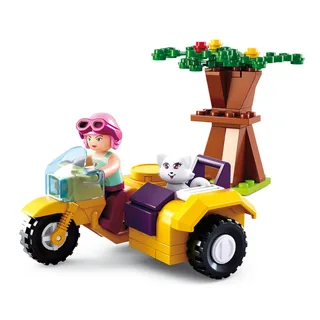 Motorcycle with Sidecar (Girl's Dream) bouwstenen set fra Sluban – produktbillede 2 af 4