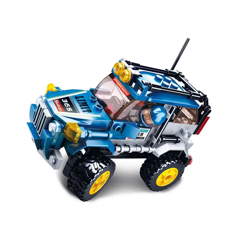 Off-Road Vehicle blue bouwstenen set (M38-B0663C) van Sluban – productfoto