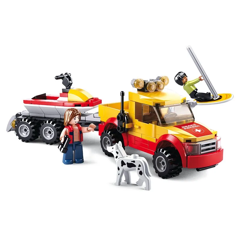 Off-Road Vehicle with Jetski bouwstenen set (M38-B0672) de Sluban – photo du produit