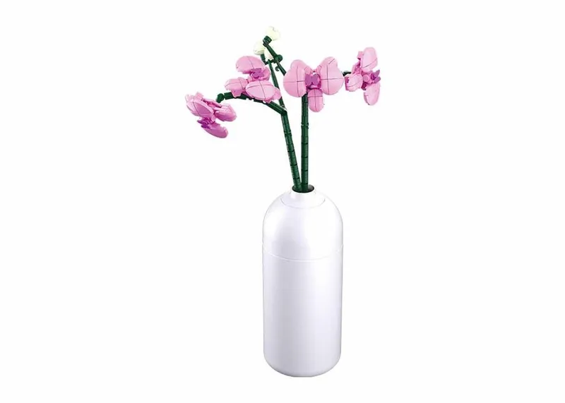 Orchidee bouwspeelgoed kinderen vanaf 12 jaar – constructiespeelgoed modelbouw – bouwdoos met 253 bouwstenen – M38-B1101-12 de Sluban en Roze – photo du produit