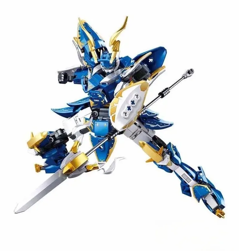 P.R. Mecha 13 Drakenbewaarder Zhao bouwspeelgoed actiefiguur - Constructiespeelgoed bouwset met 555 bouwstenen - M38-B1270 - vanaf 8 jaar de Sluban en P.R. Mecha 13 Zhao Ridder – photo du produit
