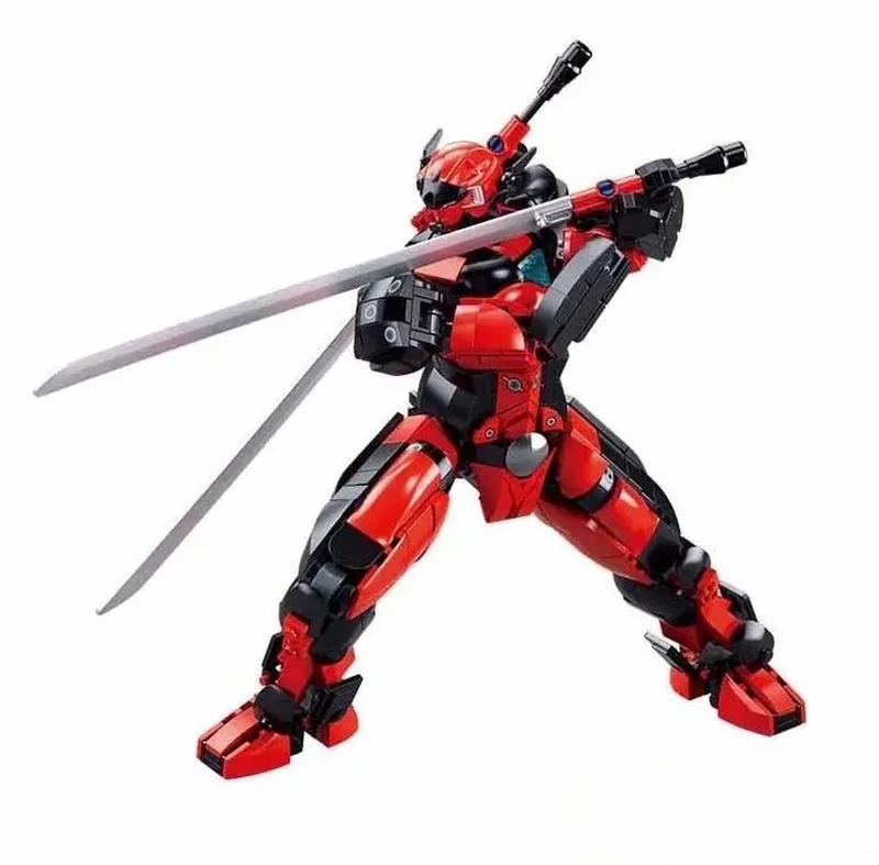 P.R. Mecha 14 Ninja bouwspeelgoed actiefiguur – Constructiespeelgoed bouwset met 554 bouwstenen – M38‑B1297 – vanaf 8 jaar by Sluban in P.R. Mecha 14 Ninja – product photo