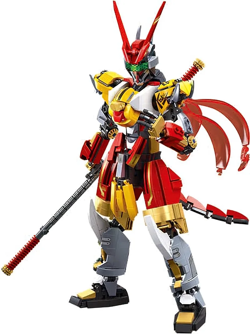 P.R. Mecha Cyber Wukong bouwspeelgoed kinderen vanaf 12 jaar - Constructiespeelgoed modelbouw - bouwdoos met 755 bouwstenen - M38-B1180 de Sluban en P.R. Mecha 06 Cyber Wukong – photo du produit