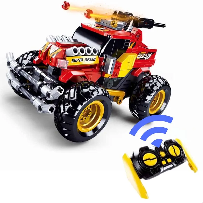 PowerBricks RC Offroad Wagen bouwspeelgoed en RC voertuig kinderen vanaf 8 jaar – constructiespeelgoed bouwdoos met 265 bouwstenen – M38-B0991 de Sluban en Offroad Truck – photo du produit