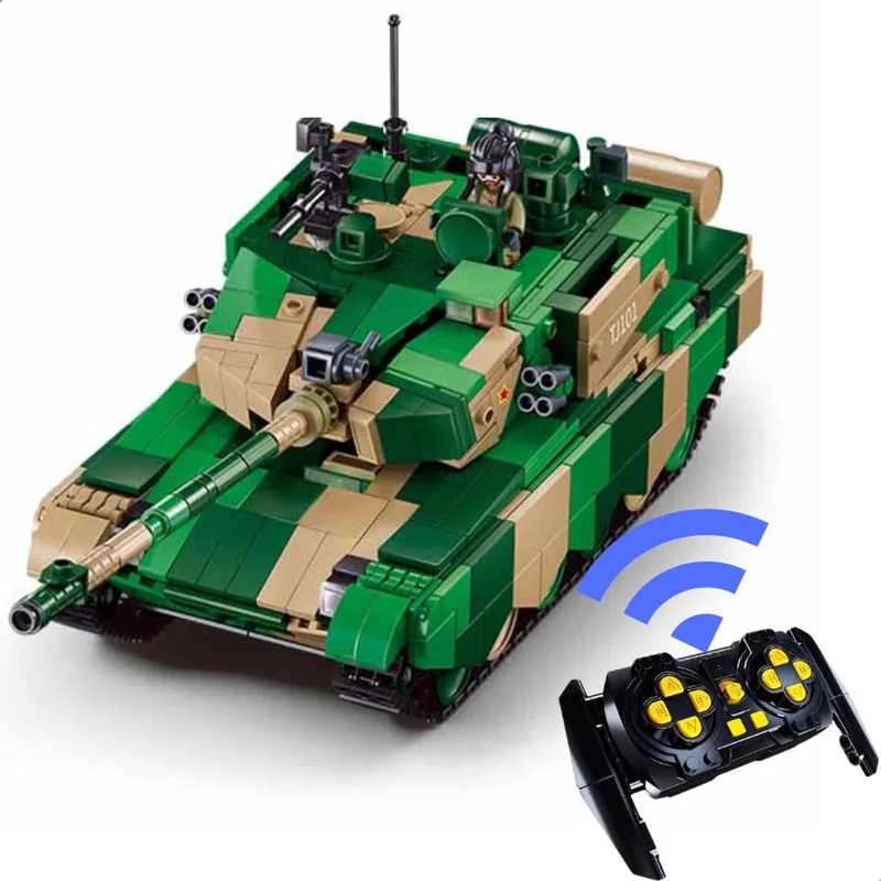 PowerBricks ZTZ-99AS RC voertuig Tank bouwset modelbouw Radiografisch bestuurbare tank 950 bouwstenen M38-B7071 vanaf 8 jaar by Sluban in Tank ZTZ-99AS – product photo