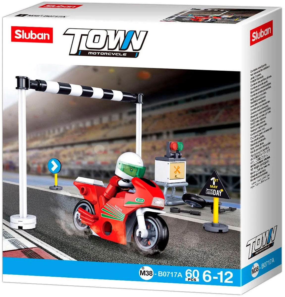 Racemotor Town Junior 16,5 X 14,1 Cm 60-delig de Sluban en Multicolore – photo du produit