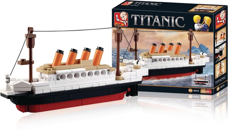 Titanic bouwspeelgoed kinderen vanaf 6 jaar – Constructiespeelgoed modelbouw – bouwdoos met 194 bouwstenen – M38-B0576 van Sluban in RMS Titanic 194 st. – productfoto