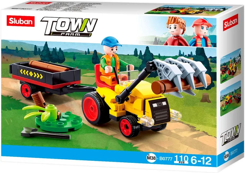 Town - Traktor met Boomstammen van Sluban in Multicolor – productfoto