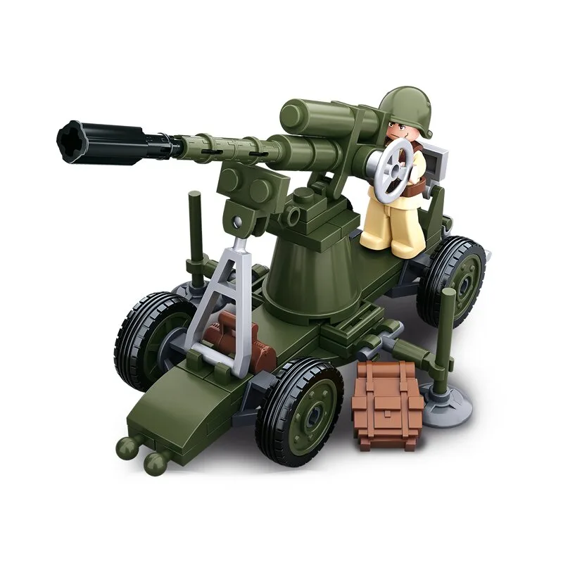 WWII - Air Defence Cannon bouwstenen set (M38-B0678C) van Sluban – productfoto