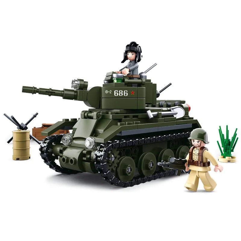 WWII - Russian light Tank (M38-B0686) fra Sluban – produktbillede
