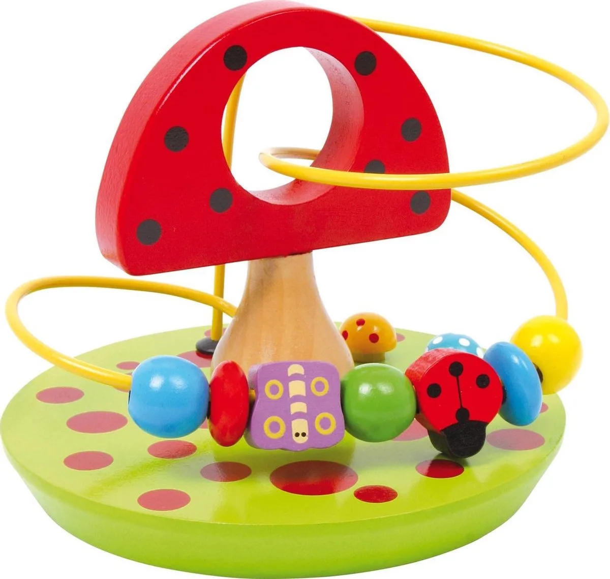 Activity kralenspiraal champignon - Houten speelgoed vanaf 1 jaar van small foot in Wit – productfoto
