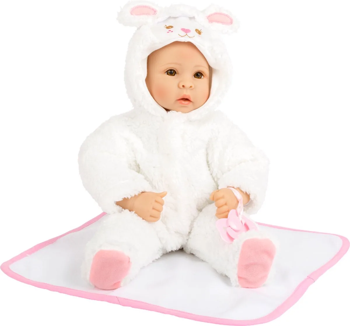 Babypop Met Zacht Lijf - Incl. Dekentje, Onesie en Fopspeen fra small foot i Lammetje – produktbillede