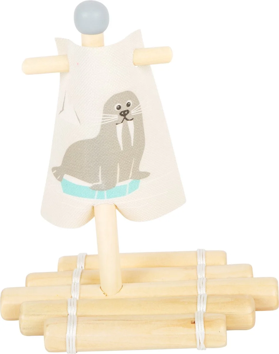 Badspeelgoed Vlot Walrus Junior 20 Cm Hout/textiel von small foot in Mehrfarbig – Produktfoto