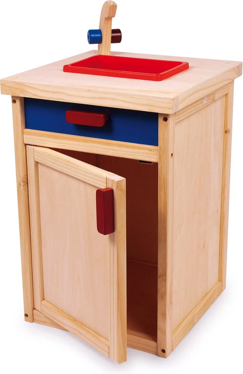 Base Toys Houten Keukenkastje met Afwasbak van small foot in Beige – productfoto