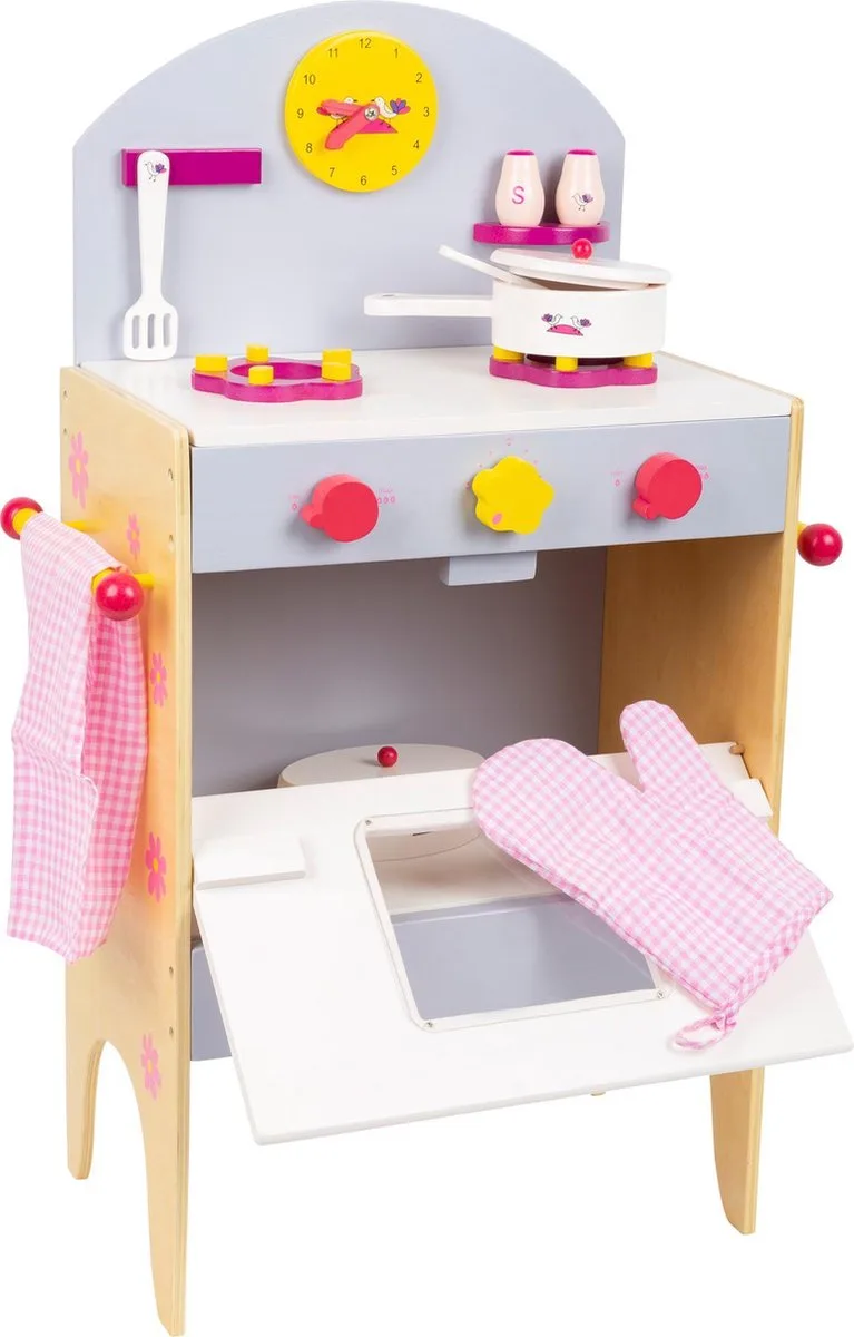 Base Toys Houten Kinderkeuken met Accessoires von small foot in Rosa – Produktfoto