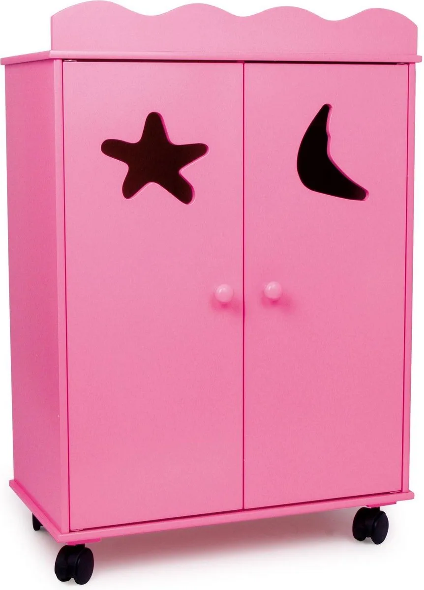 Base Toys Houten Poppen Kledingkast fra small foot i Lyserød – produktbillede