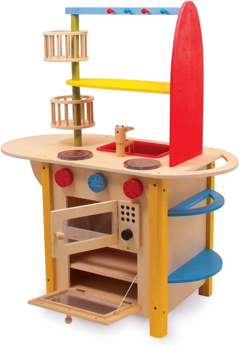 Base Toys Kinderkeuken Alles in 1 Deluxe - Hout von small foot in Rot – Produktfoto